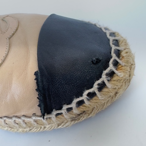 CHANEL Beige/Black Espadrilles, IT 40. As-Is Condition. - Picture 5 of 15